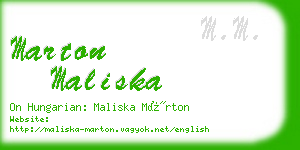 marton maliska business card